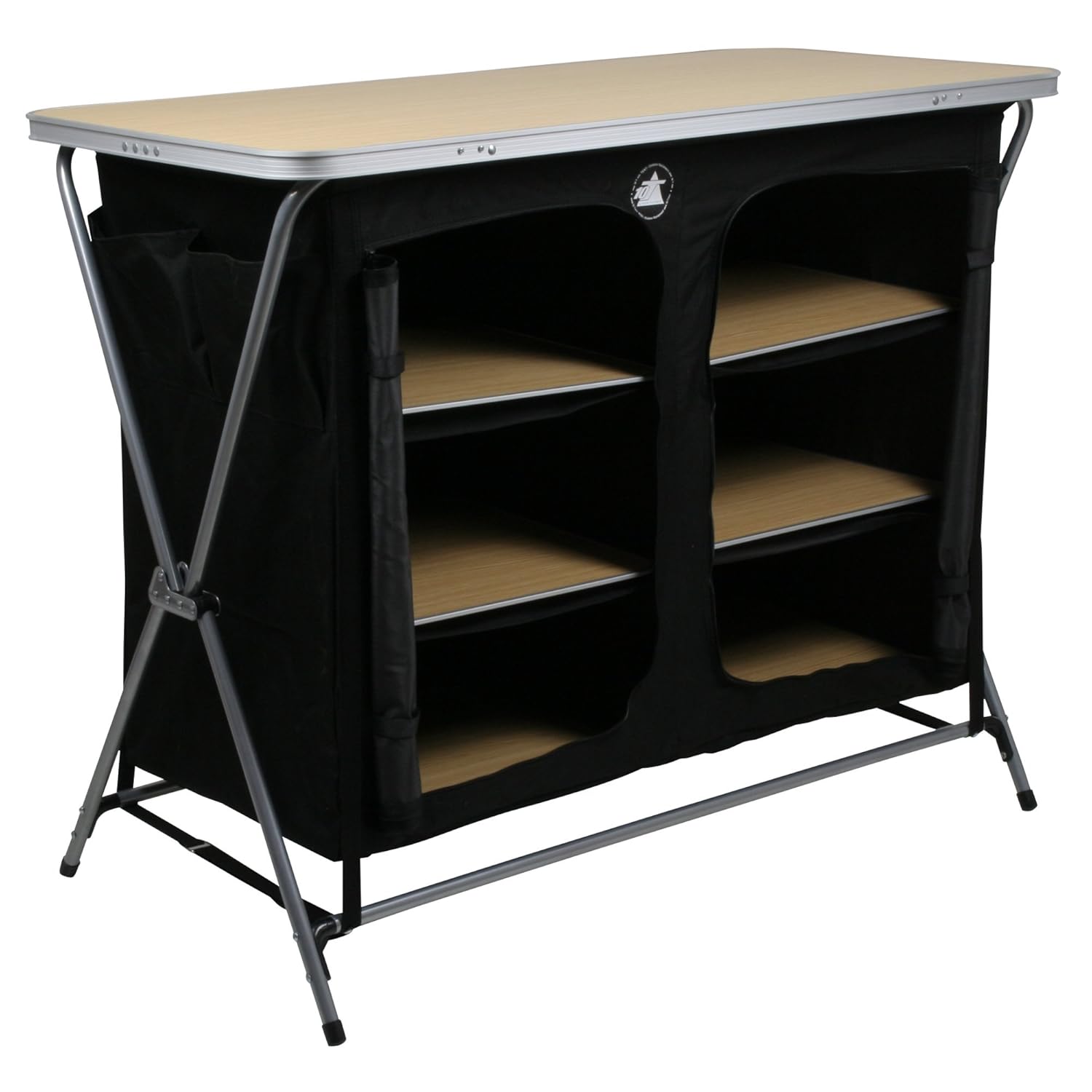 10T Flapbox Camping cupboard, 6 draws + top storage box, foldable