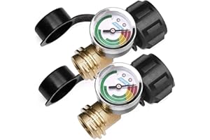DOZYANT Propane Tank Gauge Level Indicator Leak Detector for 5lb to 40lb Propane Tank with Type 1 Connection (Set of 2), Universal for BBQ Gas Grill, Cylinder, RV Camper, Heater and More Appliances