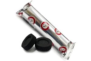 10 Charcoal Tablets by Sunlight Charcoal– Quick Light Coal Tablets – Charcoal Disks – 33 mm Coal Rolls – Pack of 10 Coal Briquettes – Slow Burn - Instant Lighting (Roll of Charcoal Discs)