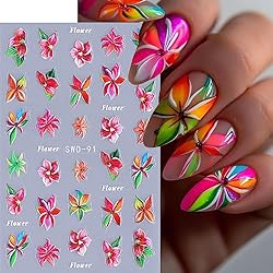 Flower Nail Art Stickers 5D Embossed Flowers Nail