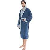 Seritaine Luxurious Men's Robe, 100% Turkish Cotton, Bathrobe Men, Long Spa Robe