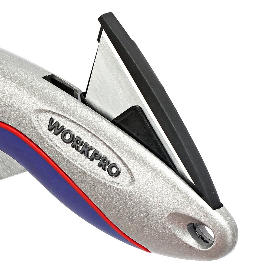 WORKPRO Folding Utility Knife Streamline MultiLockPosition Box Cutter with Blade Quick Change