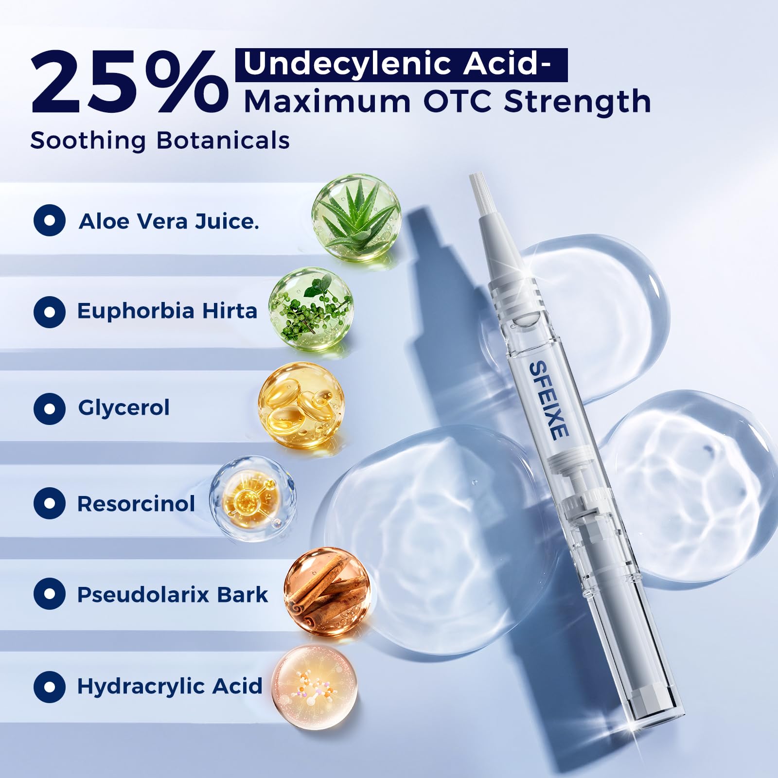 Athlete‘s Foot & Toenail Fungus Treatment Pen – Extra Strength Antifungal with 25% Undecylenic Acid, Maximum OTC, Precision Applicator for Itch Relief & Nail Care, Between Toes, 3 Pens + 5 Files