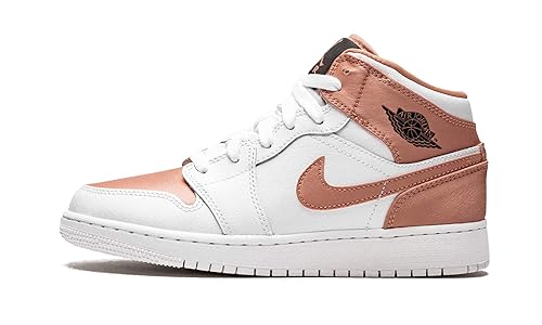 air jordan 1 mid white rose gold black