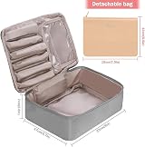 HCFGS Travel Makeup Bag with Detachable Pouch & Brush Holder Grey view 6