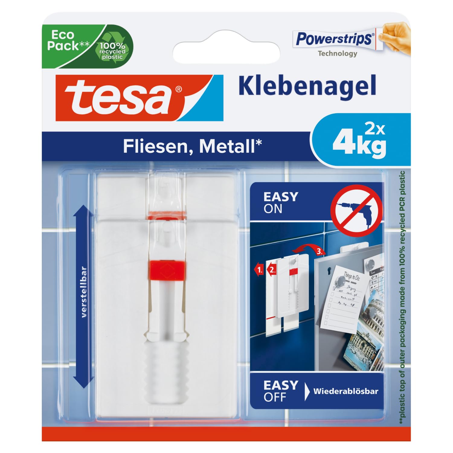 tesa Adjustable Adhesive Nail for Tiles & Metal 4kg