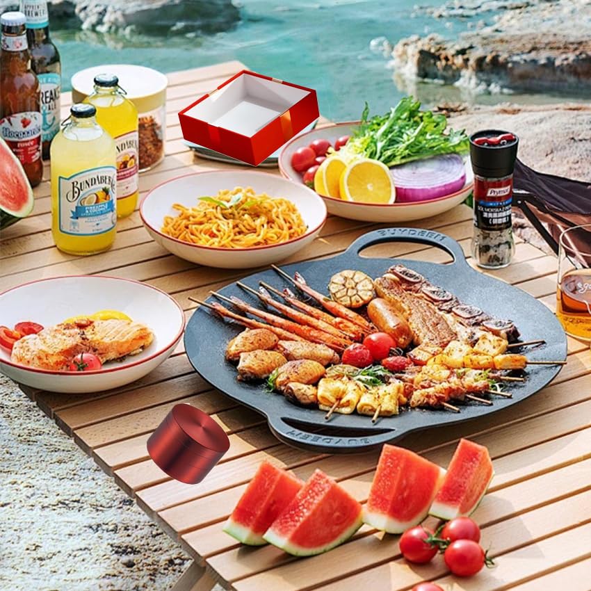 Premium 2.5-Inch Red Aluminum Coffee Bean Jar - Heavy-Duty Non-Stick Kitchen Essential