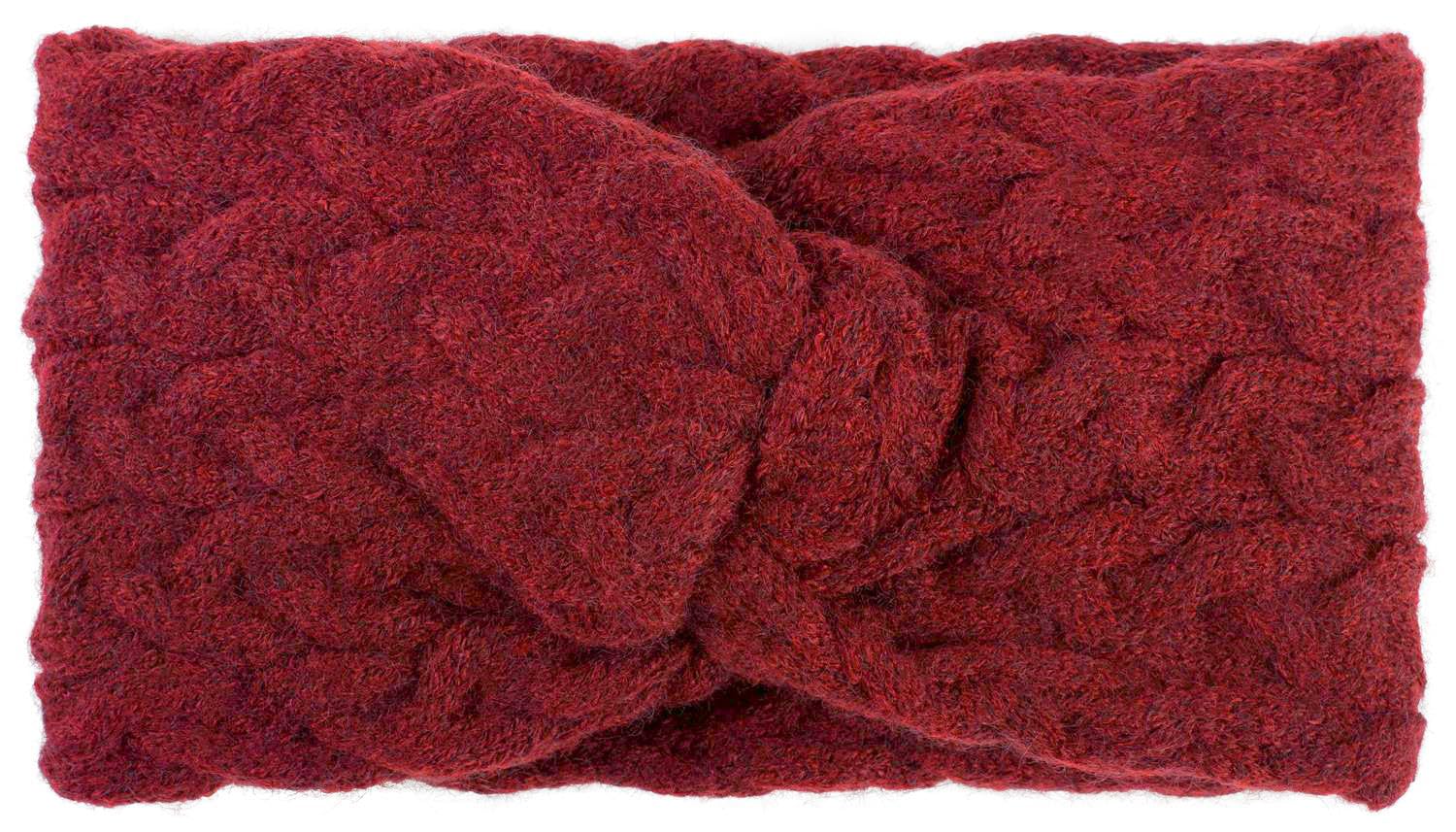 styleBREAKER women cable knit headband with twist knot, cable stitch, hairband, headband 04026044, color:Claret-Red