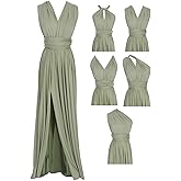 Edaydress Full Length one Dress with Over 100 Styles Multi Ways wrap Convertible Infinity Slit Bridesmaid Dresses