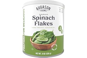 Augason Farms Dehydrated Spinach Flakes Can, Emergency Food Supply, Everyday Meals, 45 Servings
