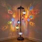 Hortsun Turkish Floor Lamp Moroccan Lamp 5 Globes Style