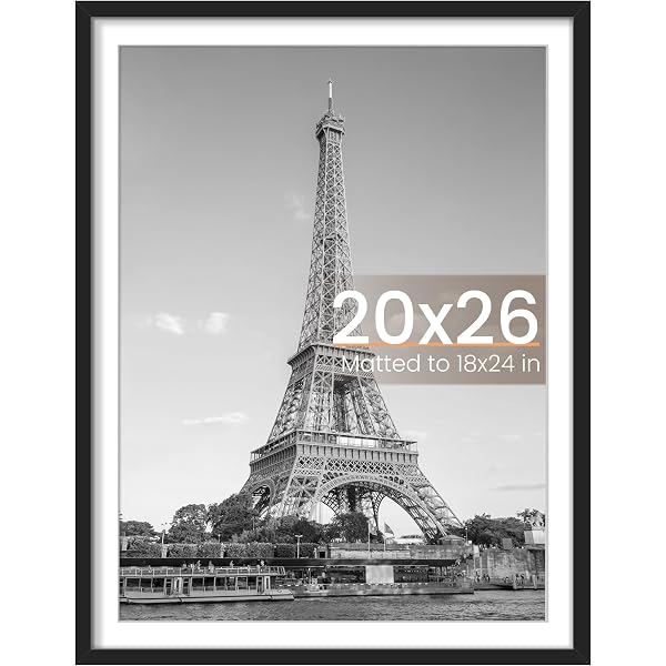 26x34 Inch Black Wood Picture Frame | Solid Wood With UV Acrylic & Hanging Hardware Included - View #7