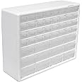 Akro-Mils 44-Drawer Plastic Drawer Storage Cabinet for Garage Organization, Bead Organizer, Building Bricks Storage, Teacher Toolbox, Makeup Organizer, 20-Inch W x 6-Inch D x 16-Inch H, 10144 White
