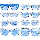 8 Mixed Style Party Sunglasses Retro Colored Party Favors Bulk Classic Costume Glasses for Women