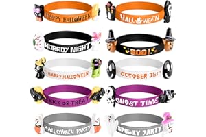 Morcheiong 10/20 Pcs Halloween Rubber Bracelets Silicone Wristbands for Halloween Trick or Treat Party Goodie Treat Bags Stuf
