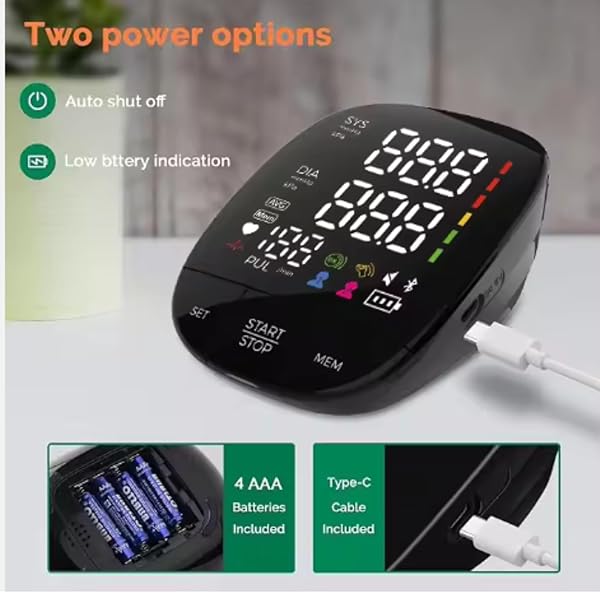 DIGITAL BLOOD PRESSURE MACHINE WITH ADJUSTABLE CUFF | ELECTRIC BLOOD PRESSURE MONITOR FOR HOME USE | PORTABLE,AUTOMATIC DIGITAL BP MACHINE,
