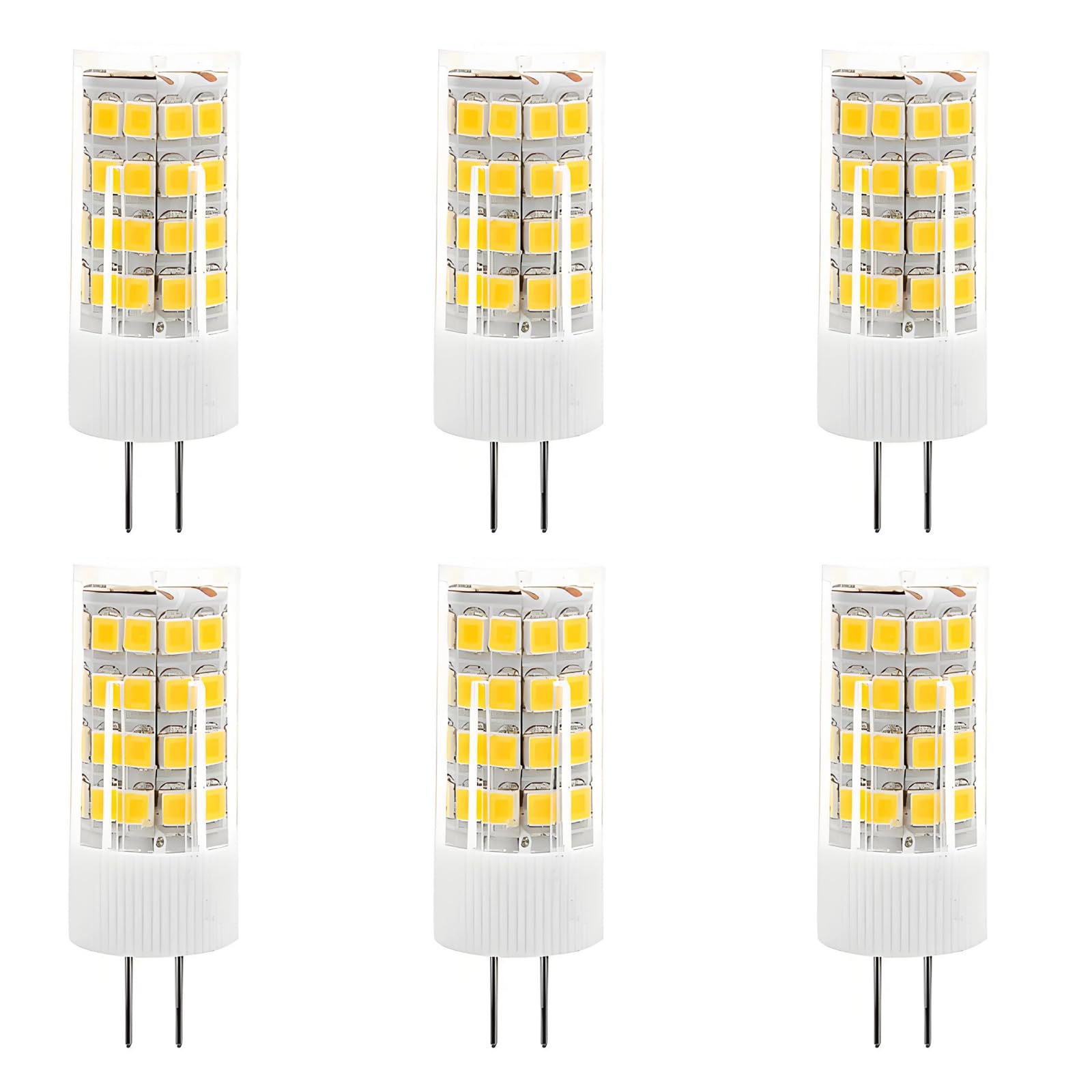 HUAMu 6-Pack G4 AC/DC 12V LED Light Bulb, 5 Watt, 500 Lumen, Warm White 3000K, 360° Beam Angle, 50W Equivalent, G4 Halogen/Xenon/Incandescent Replacement Bulb, Not-Dimmable|UK-Stock