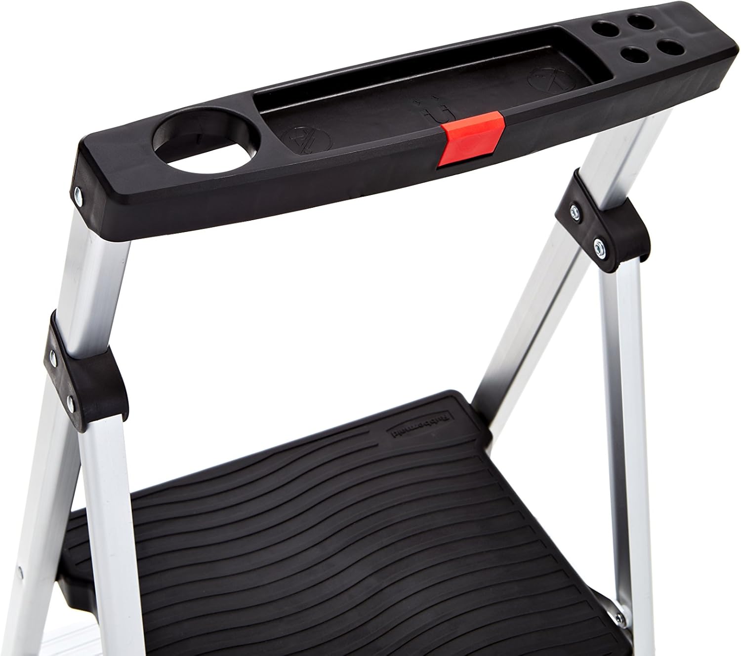 Rubbermaid RMA-3 3 Light Weight Aluminum Step Stool with Project Top, Silver - - 