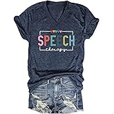 Speech Therapy Shirt Women Speech Language Pathologist Tshirt SLP T Shirt Autism Awareness T-Shirt Tops