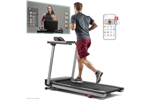 Sunny Health & Fitness Fully Assembled OneClick-Fold 20" Smart Treadmill with Auto Incline & SunnyFit App