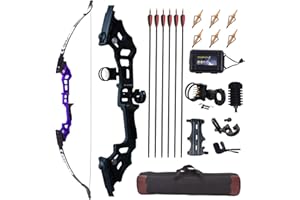 JINGYUN Archery 51" Takedown Recurve Bow and Arrows Set for Adults,Right Hand Straight Bow for Beginner,Metal Riser Longbow K