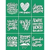 DGAGA Inspirational Silk Screen Stencils,Motivational Adhesive Stencils Reusable Inspirational Word Stencils Transfers for Craft Letter Screen Printing Stencil for Painting on Wood Fabric Home Decor