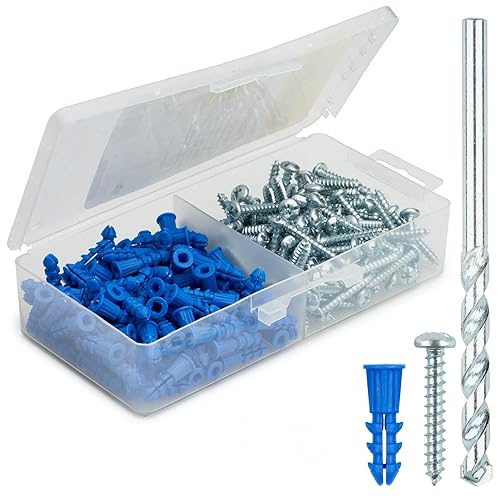 Qualihome Ribbed Plastic Drywall Anchor Kit - Wall Anchors and
