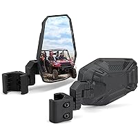 KEMIMOTO UTV Side Mirrors - 2025 Aluminum Wide View Mirrors For 1.65-2 Inch Roll Bars, Fits Polaris RZR & Can Am