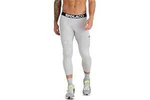 WOLACO Fulton 3/4 Compression Pant Athletic Baselayer Running Tights for Men