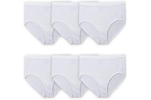 Fruit of The Loom Womens Fit for Me Women's White Cotton Briefs, 6 PackUnderwear