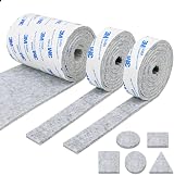 Vicloon Furniture Pad 3-Piece Self-Adhesive Felt Strip Roll Set 120x10cm