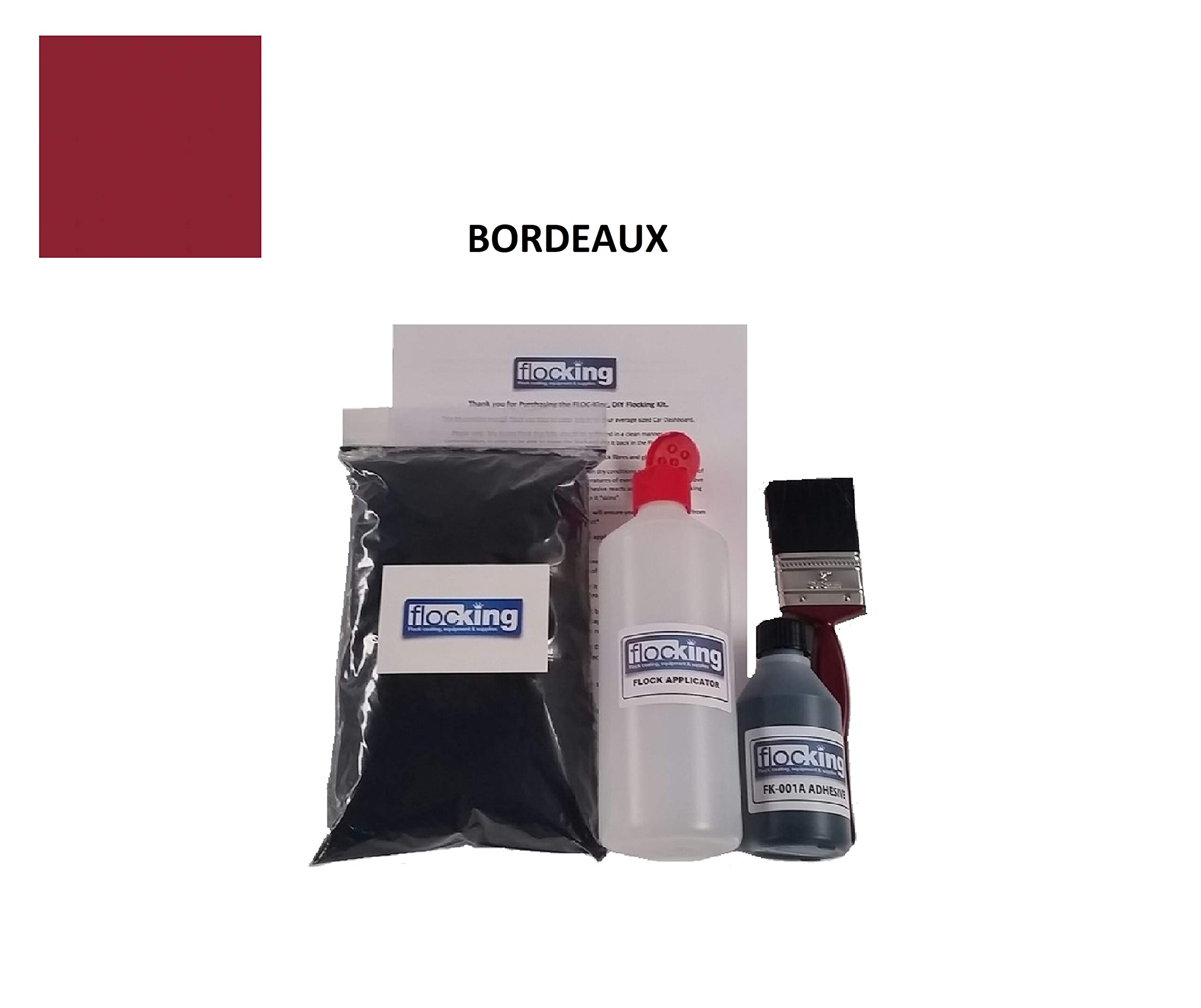 FLOC-KING Flocking Kit - Flocked Dashboard - Project - Nylon Flock - Durable Finish Bordeaux