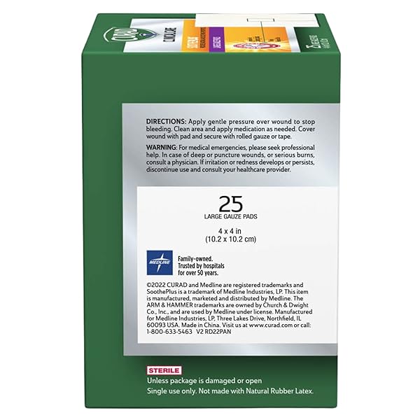 CURAD SOOTHEPLUS LARGE GAUZE PADS, WHITE, 25 COUNT (PACK OF 1)
