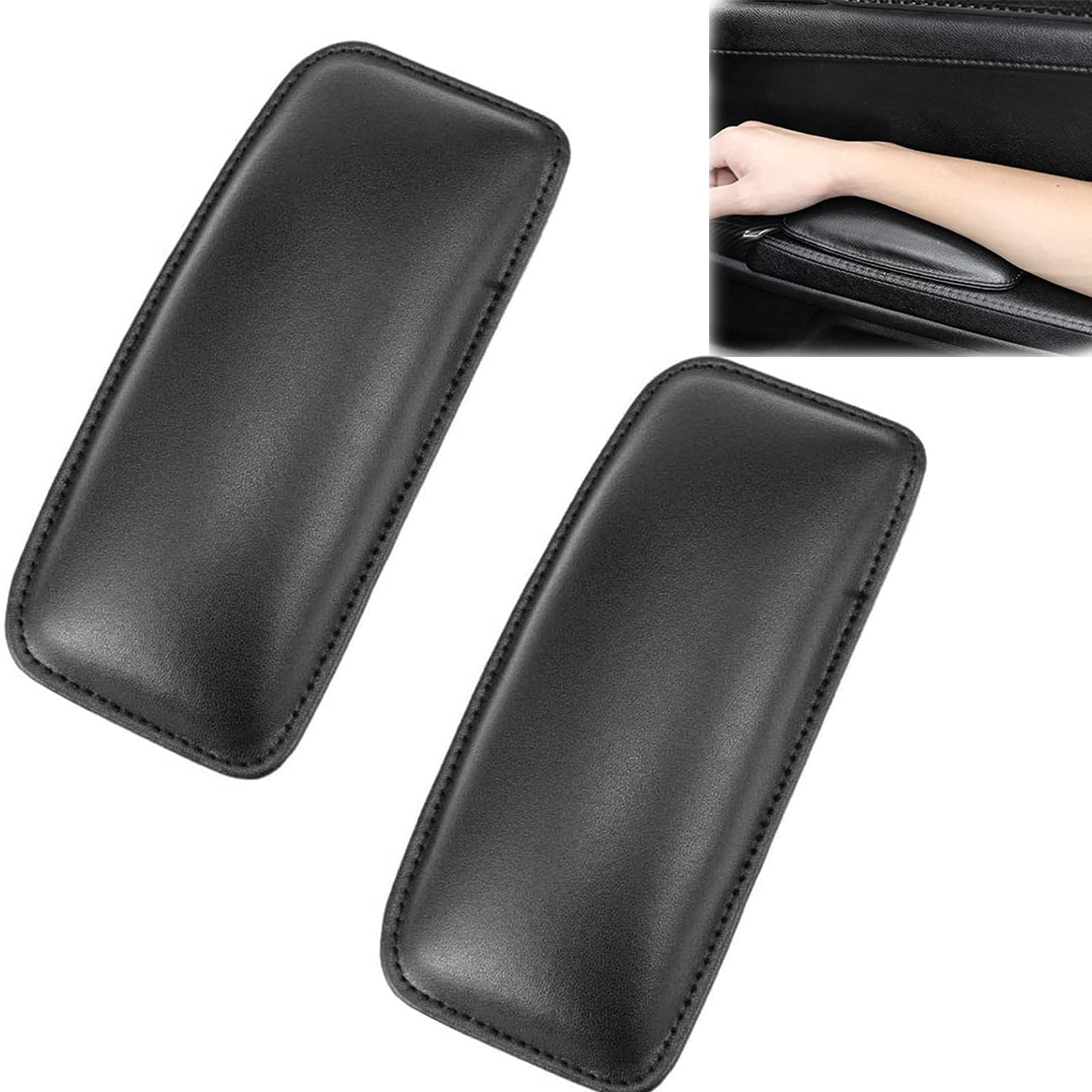 2pcs Car Armrest Cushion, Car Interior PU Leather Knee Pad, Car Leg Cushion Knee Pad, Universal Driver Side Knee Support Pillow Pad
