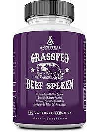 Ancestral Supplements Grass Fed Beef Spleen (Desiccated) &mdash; Immune, Allergy, Iron (5 X's More Heme Iron Than Liver)