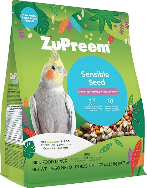 ZUPREEM SENSIBLE SEED BIRD FOOD, COCKATIEL, LOVEBIRD, QUAKER,...