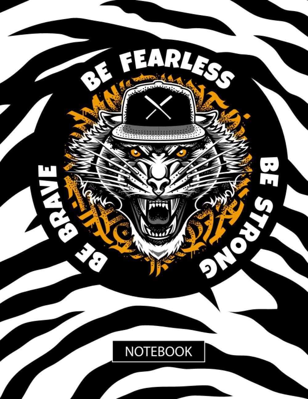 Notebook: Wide Ruled Lined Tiger Composition Notebook - 8.5 x 11 Journal