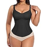 SHAPELLX Waist Trainer for Women Corset Top Tummy Control Shapewear Waist Cincher Body Shaper Fajas Colombianas Moldeadoras Black
