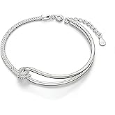 Dainty 925 Sterling Silver Knot Bracelet to Daughter Mom 14K Gold Plated Couples Matching Forever Infinity Bracelets Snake Chain Bracelet Love Knot Friendship Best Friend Wedding Valentine's Day Jewelry