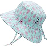 JAN & JUL Adjustable Baby Girl Bucket Hat, 50+ UPF, 100% Cotton (S: 0-6 Months, Coral)