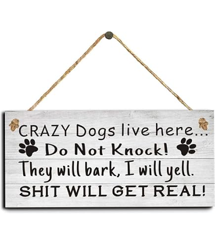 Honey Dew Gifts Blechschild 'Crazy Dogs Live Here' – 22,9x30,5 Cm, Metall, Wetterfest