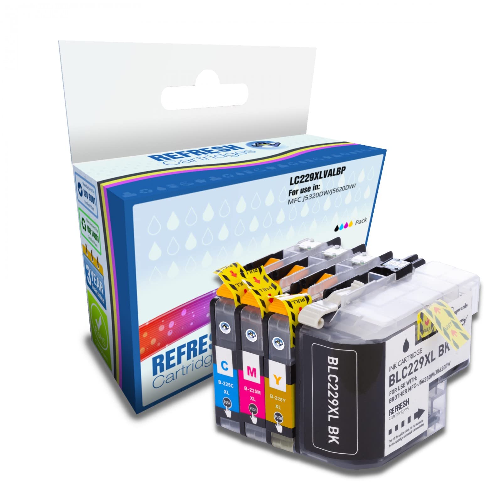 Refresh Cartridges Compatible Ink Cartridge Replacement for Brother LC229XLVALBP (Multi-Colour)