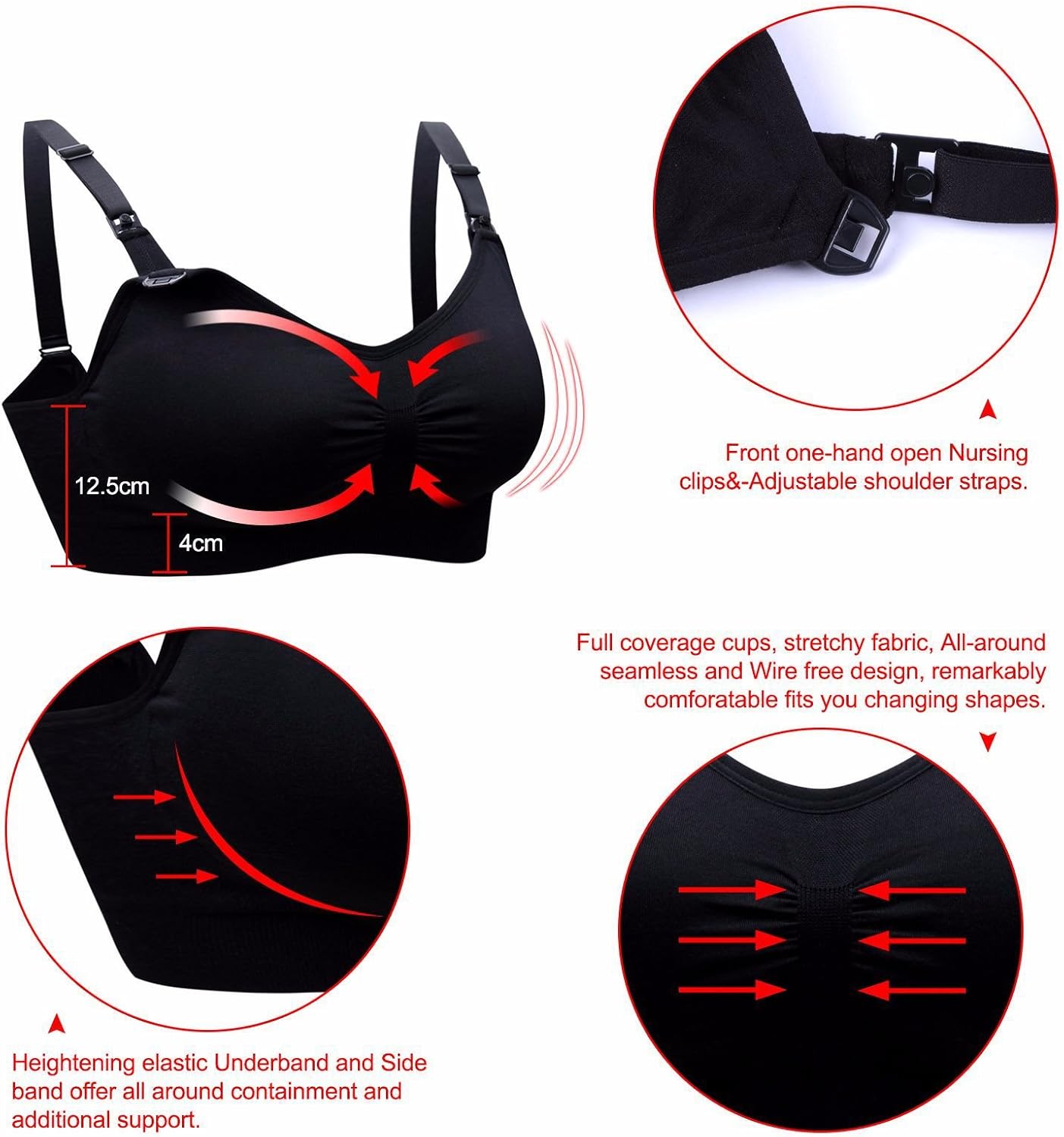 Daisity Womens Seamless Sleep Nursing Bra for Breastfeeding Clip Down Maternity Bras Pack of 3 at  Women’s Clothing store