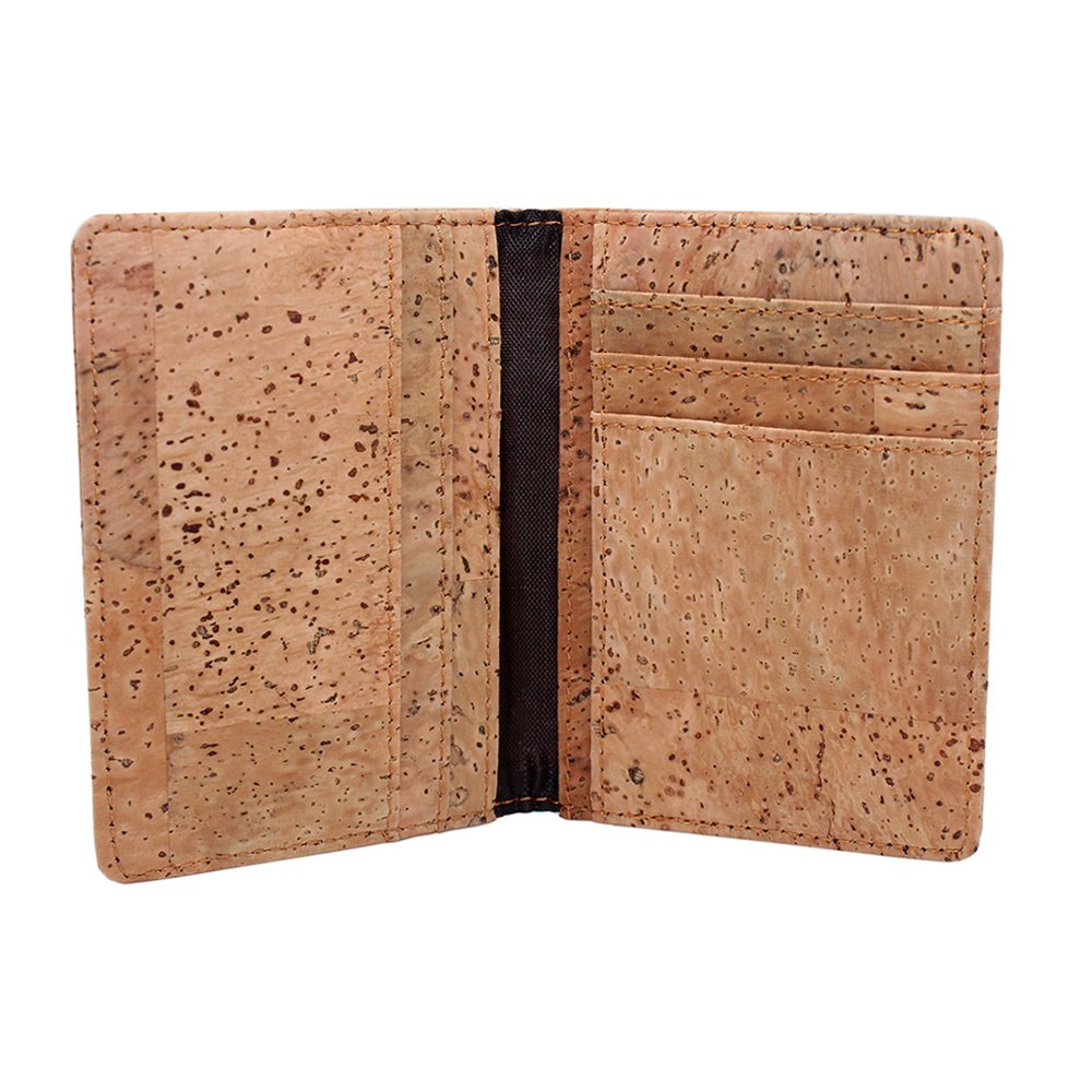 Boshiho Credit Card Wallet, Vegan Cork Wallet Ultra Slim Men Card Case Wallet ID Holder 8 Card Slots (Cork-tan)