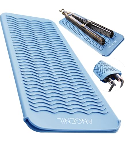 Repose-fer En Silicone 24 X 13,4 Cm – Résistant à La Chaleur – Pour Fer à Repasser Et Fer à Friser – Protection Des Surfaces – Multifonction