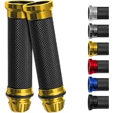 DREAMIZER 7/8" 22mm Motorcycle Handle Grip Universal Dirt Pit Bike Motocross Rubber Gel Hand Grips Brake Hands - Gold