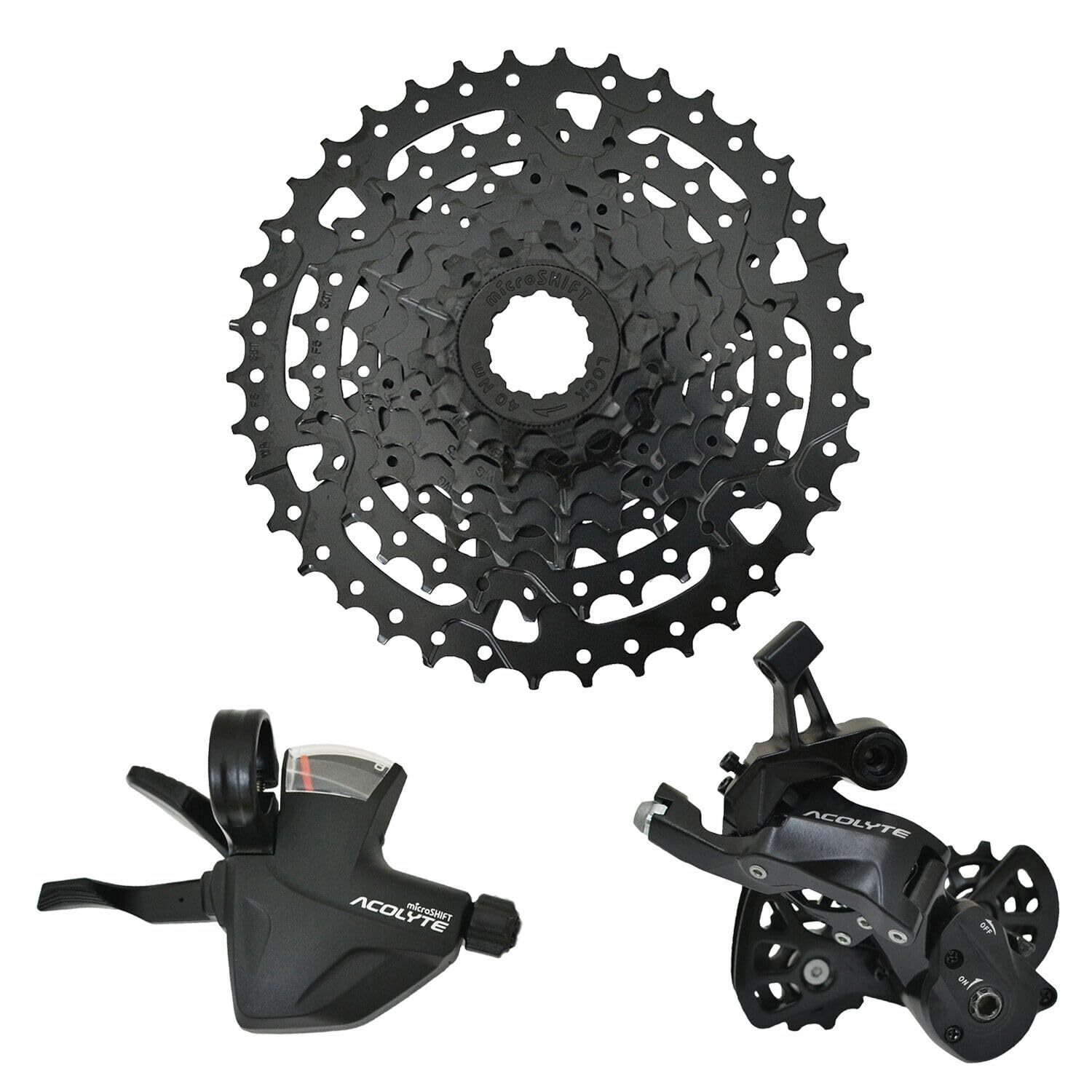 microSHIFT ACOLYTE Super Short 1x8 Spd Groupset MTB Drivetrain for 20" Wheel, MIS2821