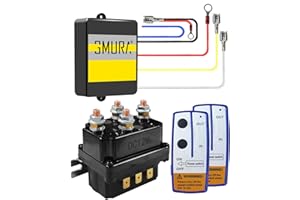 GMURA Wireless Winch Remote Control Kit, 12V 250A Winch Solenoid Relay Contactor & 2 Remote Controller, Control Distance Up to 165Ft, Fit for 2000-5000lbs ATV UTV SUV Boat Vehicles Trailer Trucks