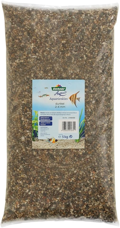 Dehner Aqua Aquarium Gravel 2-4 mm 5 kg Grey/Brown, black