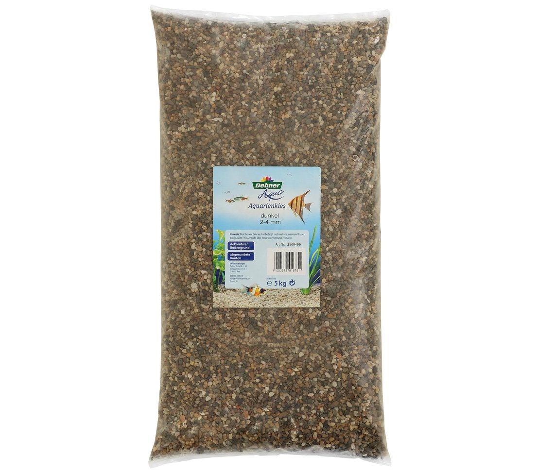 Dehner Aqua Aquarium Gravel 2-4 mm 5 kg Grey/Brown